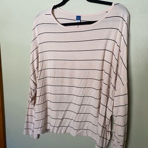 Old Navy Pink Boxy Blouse with Relaxed Sleeves